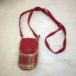 Vintage Longaberger Flip Phone Card Holder Tiny Cross Body Bag.